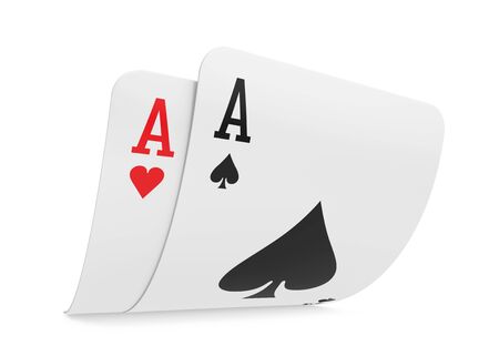Pair of Aces Playing Cards Isolatedの写真素材