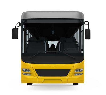 Yellow City Bus Isolatedの写真素材