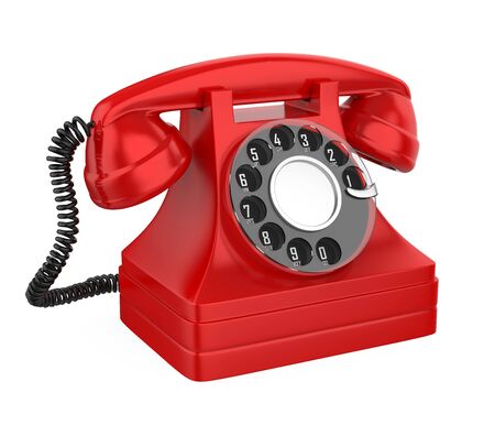 Red Vintage Telephone Isolatedの写真素材