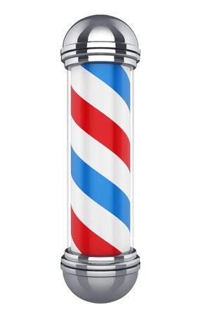 Classic Barber Shop Pole Isolatedの写真素材