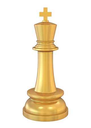 Golden King Chess Piece Isolatedの写真素材