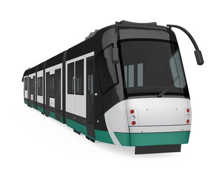 Modern Tram Isolatedの写真素材