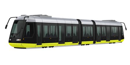 Modern Tram Isolatedの写真素材