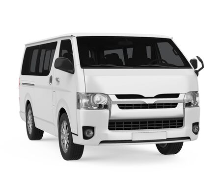 White Minibus Isolatedの写真素材