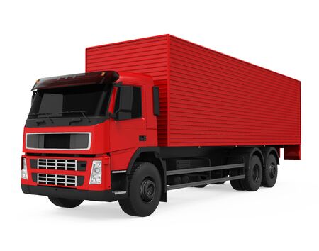 Red Delivery Truck Isolatedの写真素材