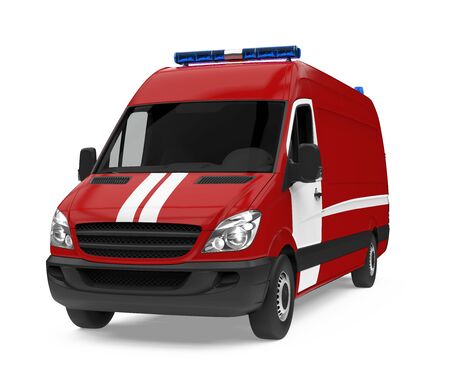 Fire Rescue Car Isolatedの写真素材