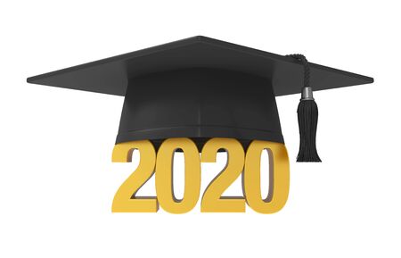 2020 Graduation Cap Isolatedの写真素材