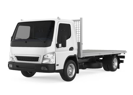 Flatbed Truck Isolatedの写真素材