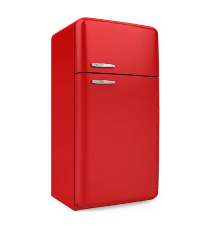 Retro Refrigerator Isolatedの写真素材