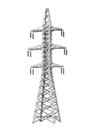 Electric Power Transmission Tower Isolatedの写真素材