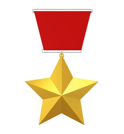 Star Golden Medal Isolatedの写真素材