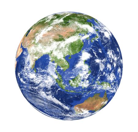 Planet Earth Asia View Isolatedの写真素材