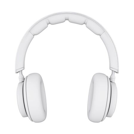 White Headphones Isolatedの写真素材