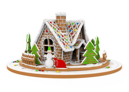 Gingerbread House Isolatedの写真素材