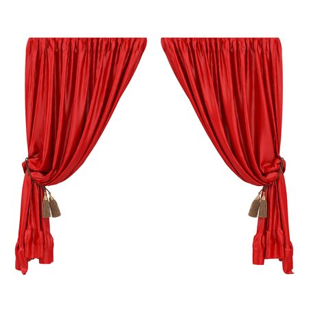 Red Curtain Isolatedの写真素材