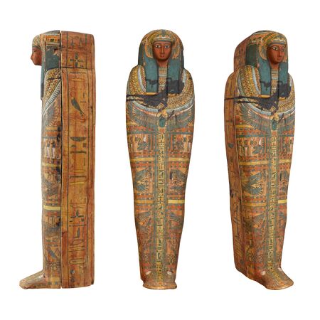 Egyptian Mummy Coffin Isolatedの写真素材