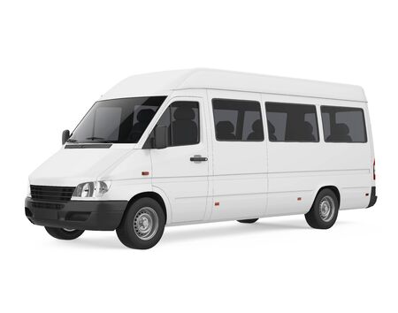 White Minibus Isolatedの写真素材