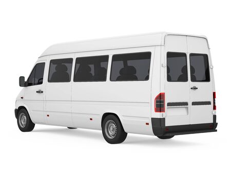 White Minibus Isolatedの写真素材