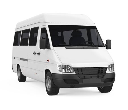 White Minibus Isolatedの写真素材