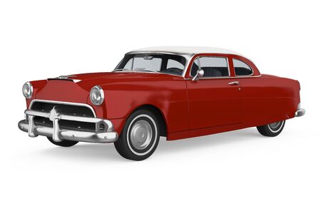 Red Vintage Car Isolatedの写真素材