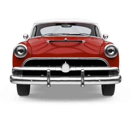 Red Vintage Car Isolatedの写真素材
