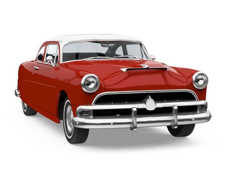 Red Vintage Car Isolatedの写真素材