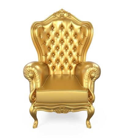 Golden Throne Chair Isolatedの写真素材