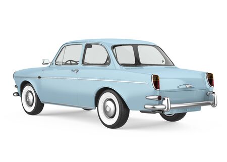 Blue Vintage Car Isolatedの写真素材