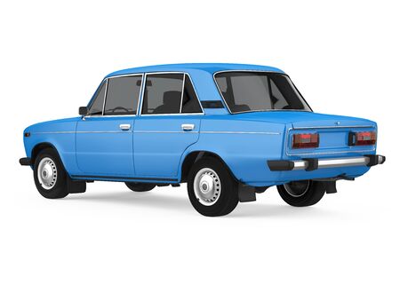 Blue Vintage Car Isolatedの写真素材