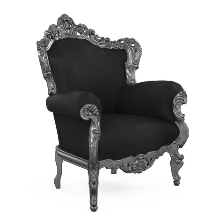 Black Throne Chair Isolatedの写真素材