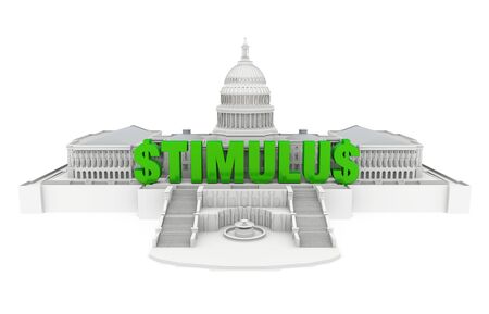 United States Capitol Building with "STIMULUS" Word Isolatedの写真素材