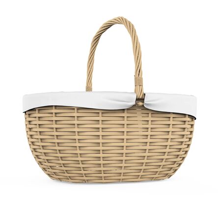 Wicker Basket Isolatedの写真素材