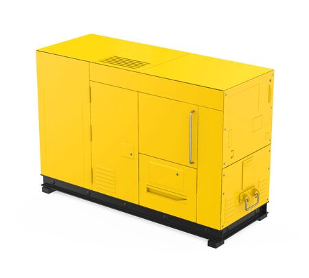 Yellow Diesel Generator Isolatedの写真素材