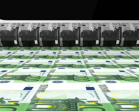 Money Printing 100 Euro Banknotes