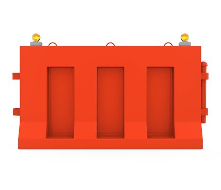 Plastic Traffic Barrier Isolatedの写真素材