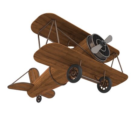 Wooden Airplane Toy Isolatedの写真素材