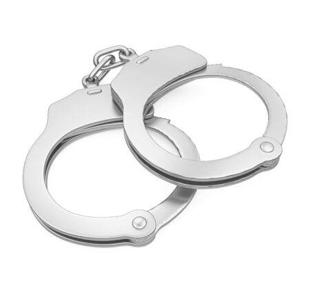 Metal Handcuffs Isolatedの写真素材