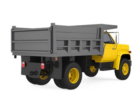 Yellow Tipper Dump Truck Isolatedの写真素材