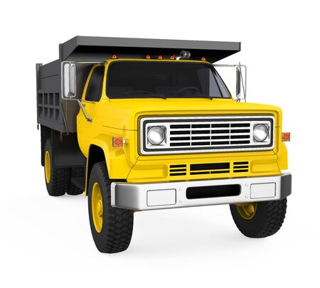 Yellow Tipper Dump Truck Isolatedの写真素材