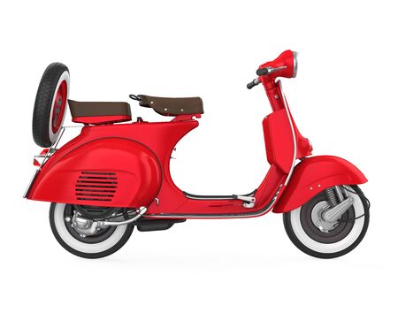 Vintage Scooter Motorcycle Isolatedの写真素材