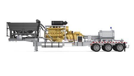 Fracturing Unit Semi-Trailer Isolatedの写真素材