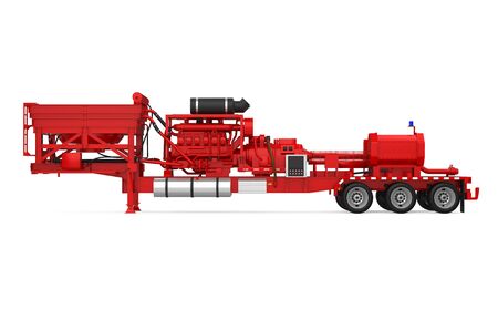 Fracturing Unit Semi-Trailer Isolatedの写真素材