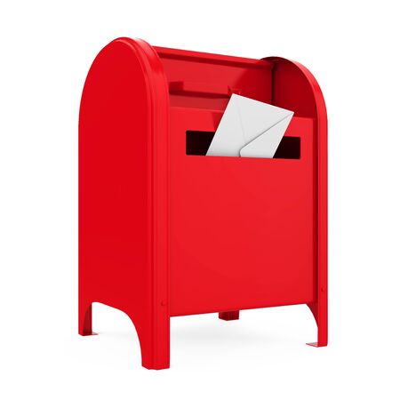 Red Post Box Isolatedの写真素材