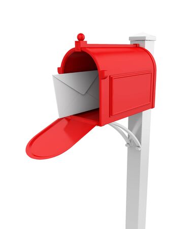 Metal Mailbox and Mail Isolatedの写真素材