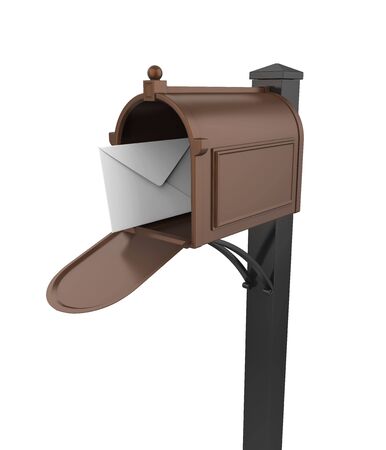 Metal Mailbox and Mail Isolatedの写真素材