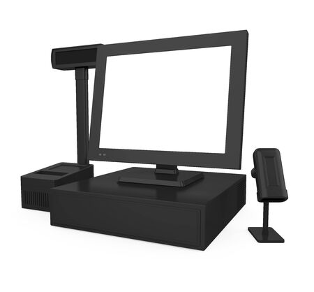 Point Of Sale System with Blank Screen Monitor Isolatedの写真素材