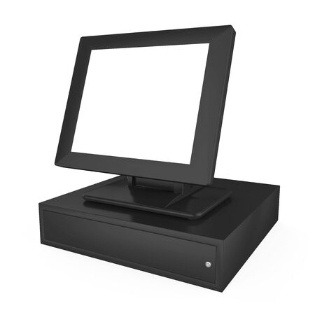 Point Of Sale System with Blank Screen Monitor Isolatedの写真素材
