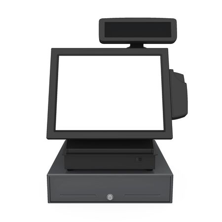 Point Of Sale System with Blank Screen Monitor Isolatedの写真素材
