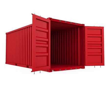 Open Shipping Container Isolatedの写真素材
