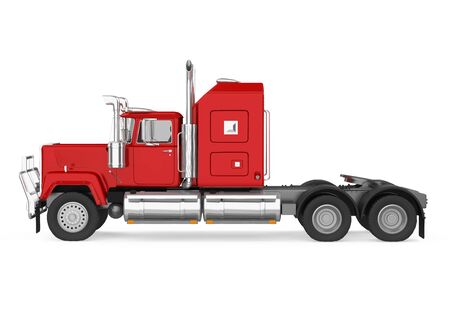 Red Semi-trailer Truck Isolatedの写真素材